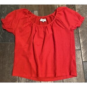 Texture And Thread Womens Size XS Red Short Sleeve Peasant Top